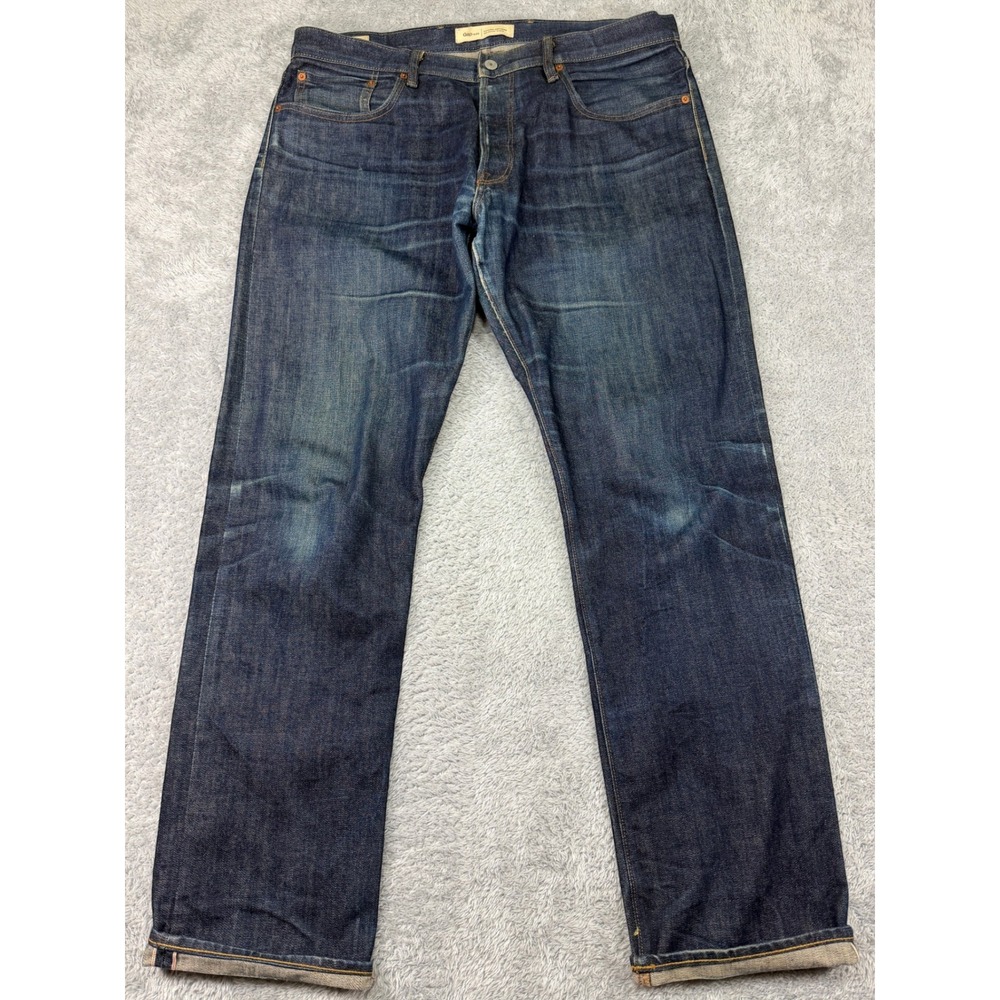 Gap 1969 Jeans 36x32 FITS 38x32 Blue Straight Kaihara Japanese Selvedge Denim